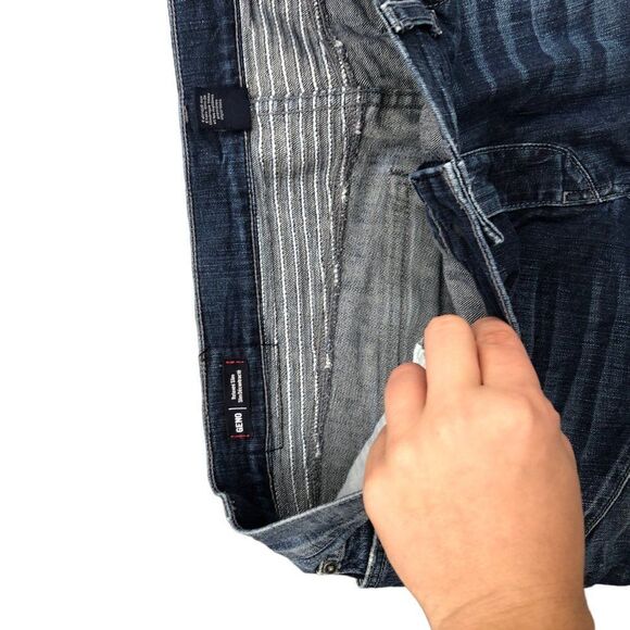 RARE True Religion Jeans Shorts Size 38 GENO MOTO Blue - Picture 5 of 9